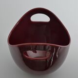 Scandinavian Modern Merlot Red Stoneware Bowl by SYCO, Sweden, 1950s