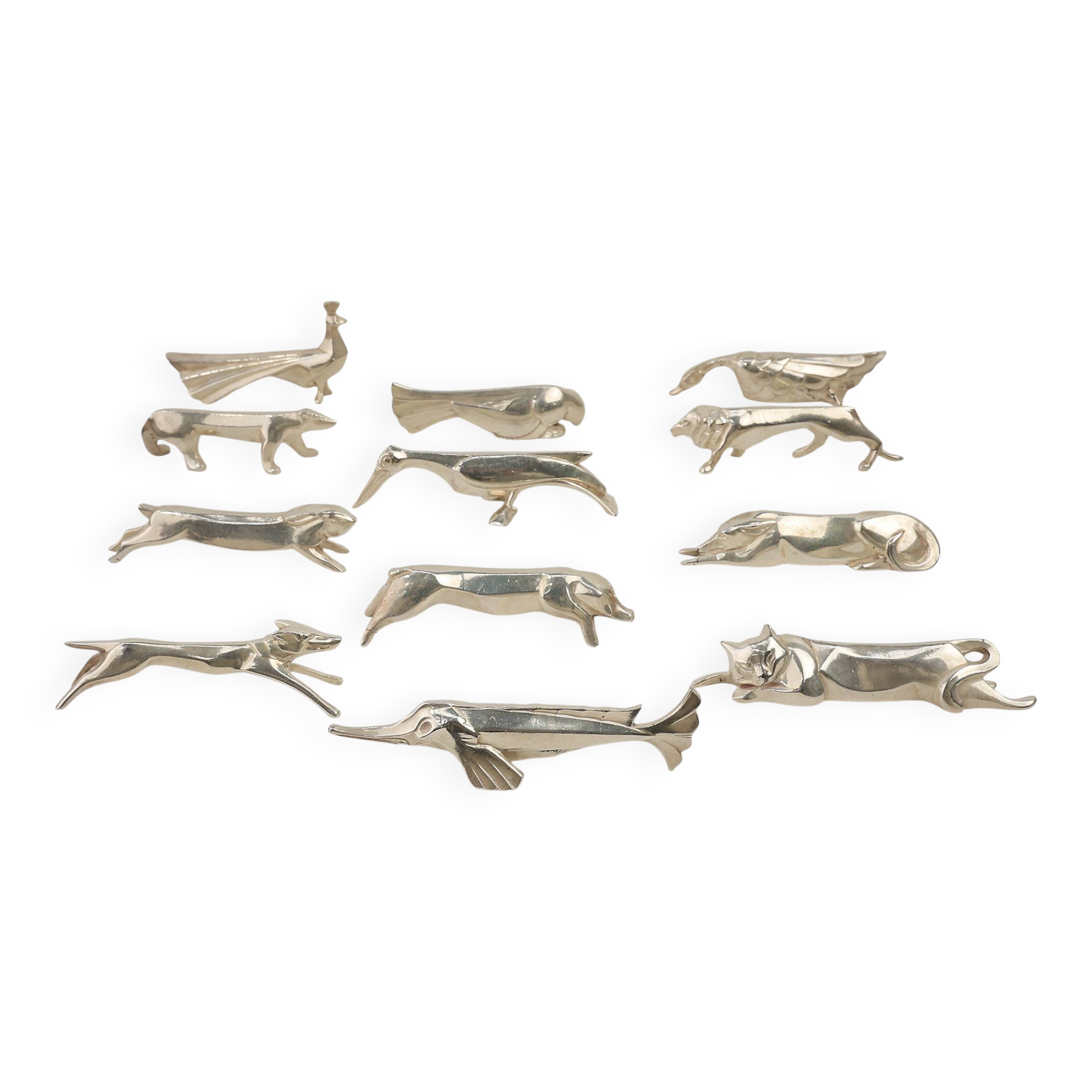 Complete Menagerie by Edouard Marcel Sandoz for Christofle Gallia, France