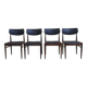4 Dining Chair in Rosewood and Leatherette by AWA, 1960s