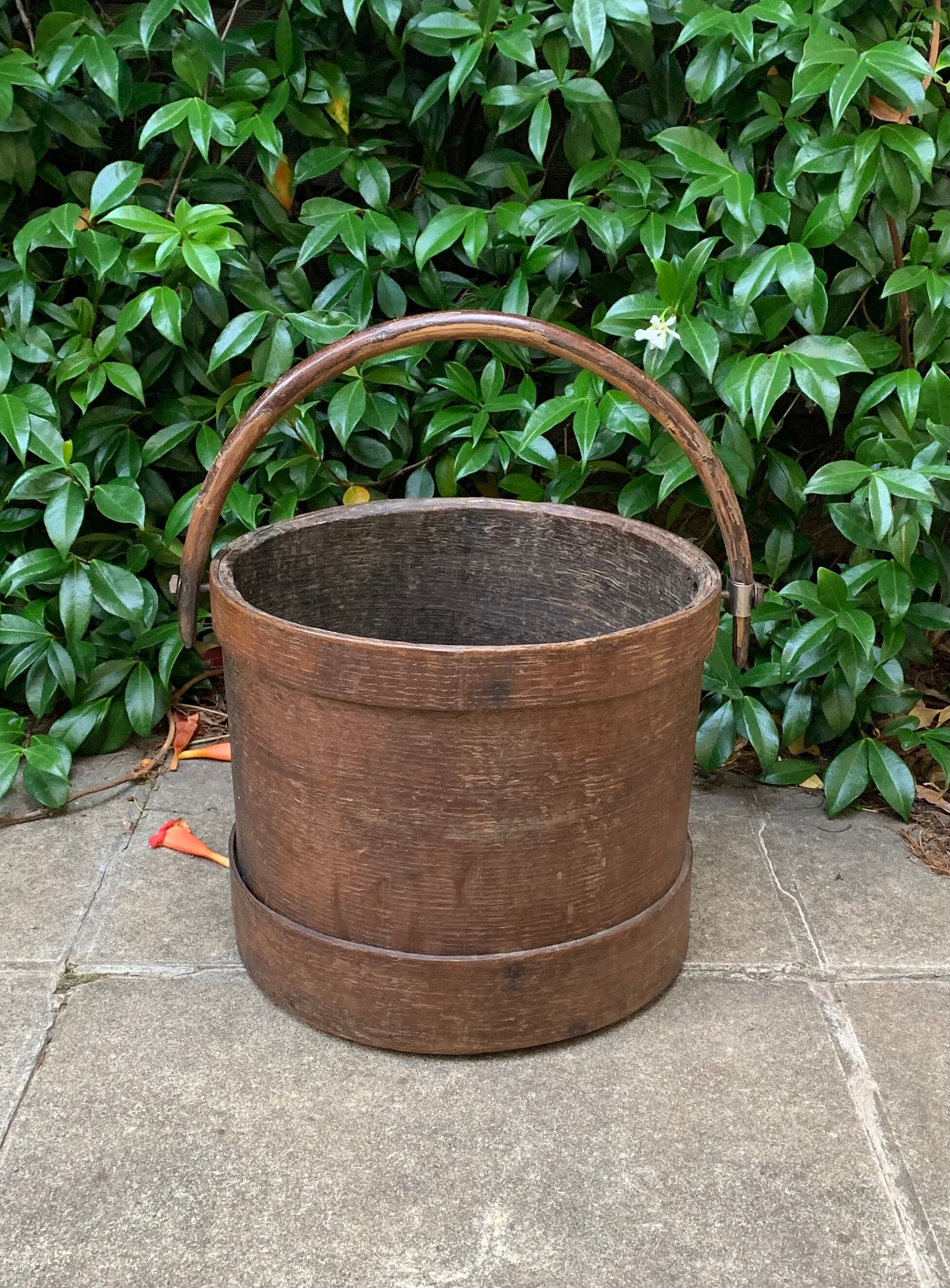Old wooden bucket