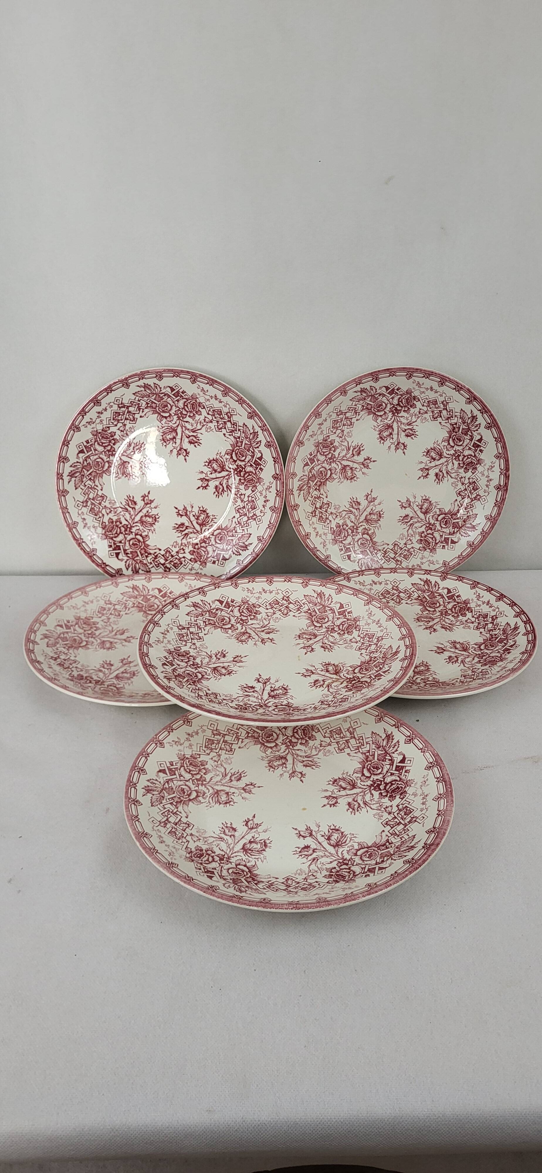6 Sarreguemines earthenware plates