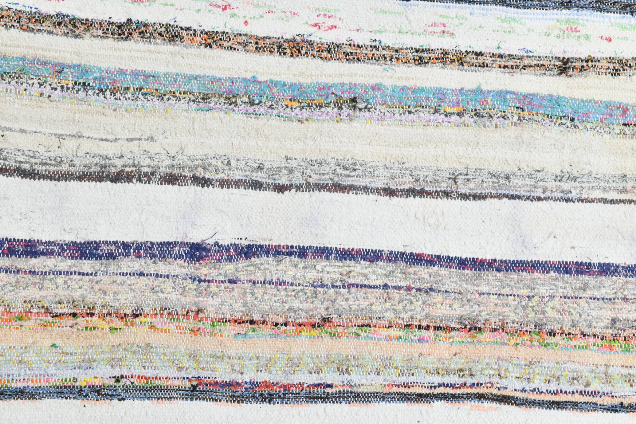 8x10 Neutral Mutlicolor Oversize Striped Kilim Rug, 231x316Cm