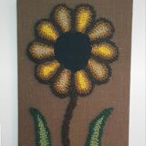 Grande tapisserie rétro à fleurs