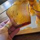8 Vereco Daisy cups – amber glass – 1970s