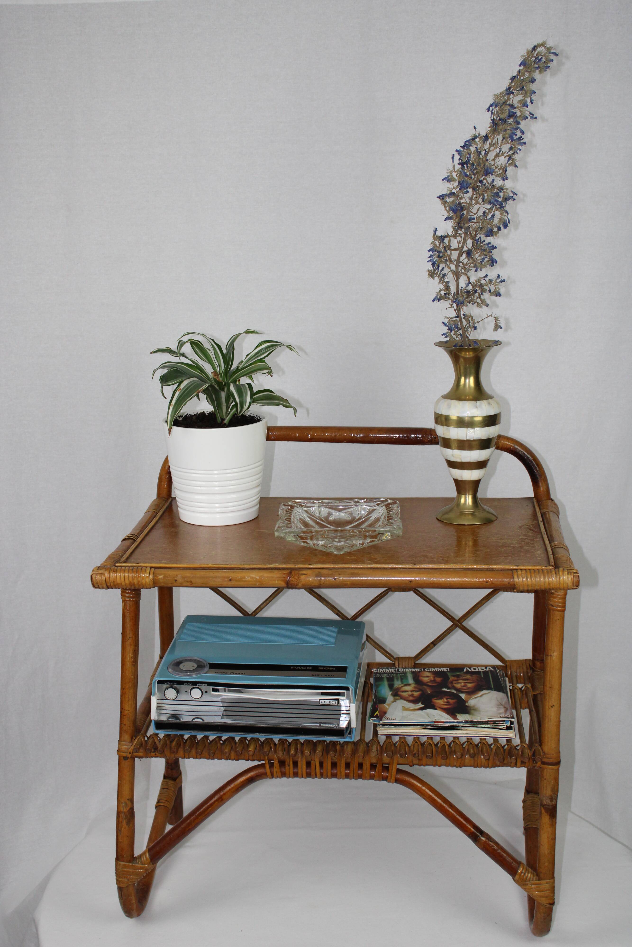 Rattan bedside table