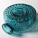 Teal Sunburst Blue Bubble Glass Vase / Erich Jachmann for WMF / 1960s