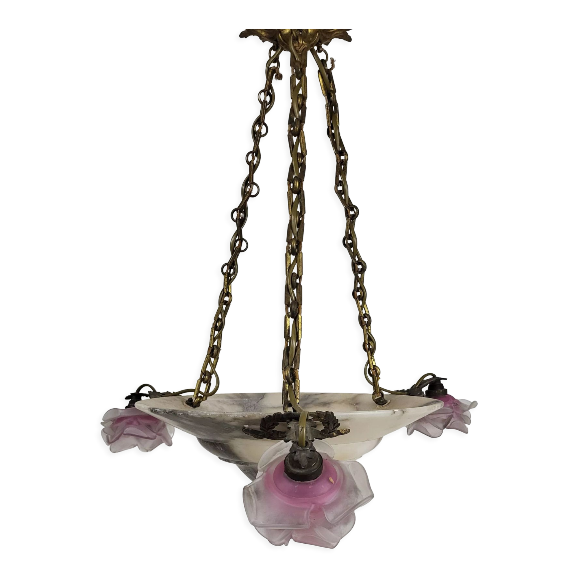 Art deco marble pendant chandelier