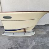 Bar or shop counter and 2 deck lina stools polyester boat hull