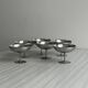 Set of 6 metal footed bowls in shiny finish.