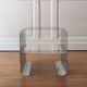 Chevet, table d'appoint inox et plexiglass, 1970
