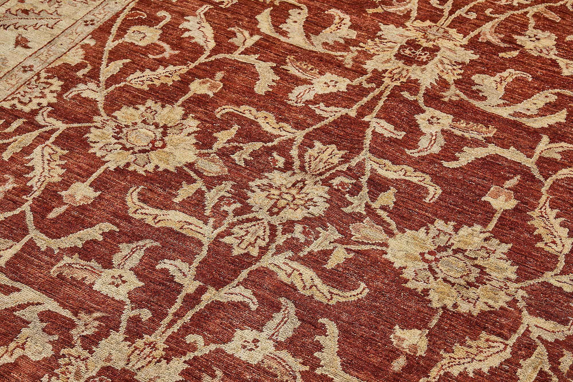 Turkish Handknotted Wool Oushak Rug 185 cm x 268 cm