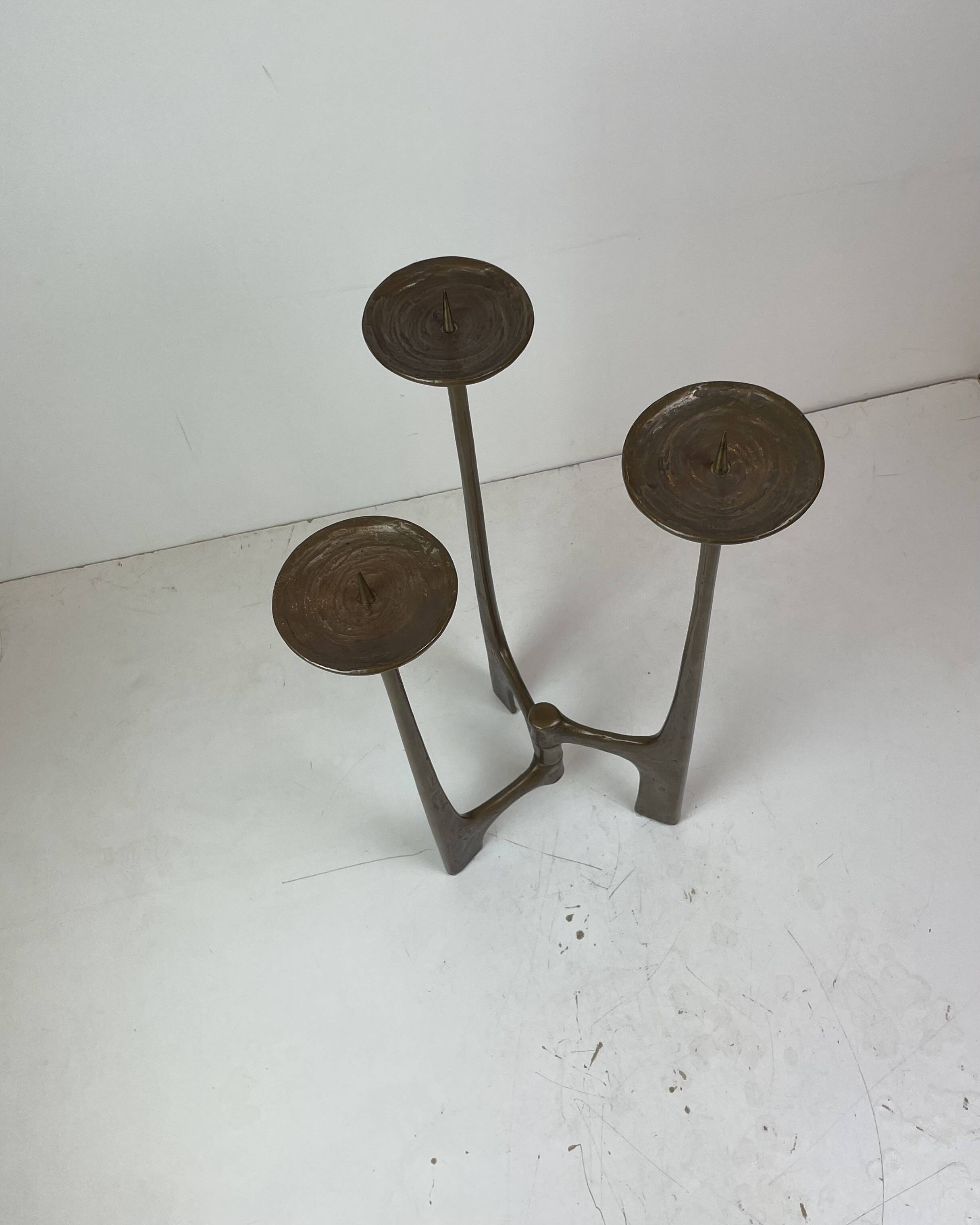 Brutalist Floor Candle Holder by Michael Harjes, Germany, 1960