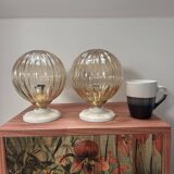 Pair of vintage globe wall lights
