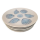 6 ceramic oyster and shell plates