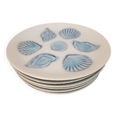 6 ceramic oyster and shell plates