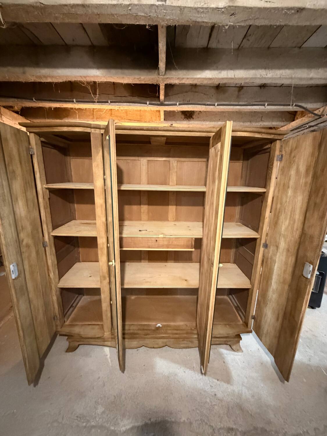 Art Deco Parisian wardrobe in natural wood