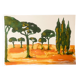 Tableau signé paysage « Lever de soleil provençal dans la pinède »