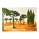 Tableau signé paysage « Lever de soleil provençal dans la pinède »