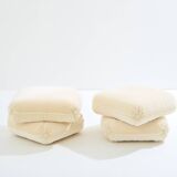 Jacques Charpentier pair of mohair velvet pouffes 1970