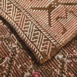 Beige & Brown Star Pattern Kilim Rug, 166x300Cm