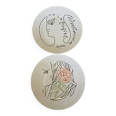 Set of two collectible porcelain plates - Jean Cocteau Art Editions