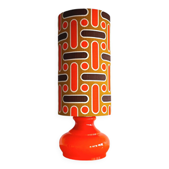 Naxos orange opaline lamp - vintage fabric from the 70s