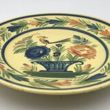 Antique earthenware plate hb henriot quimper floral and bird basket decor