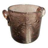 Bubble glass jar, purple tinted, Biot, 1950