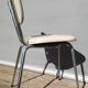 Chaise de bureau tubulaire acier chromé et simili blanc