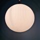 Scandinavian teak and white satin glass pendant light, 1960s