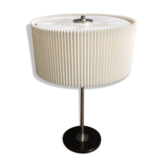1960s table lamp with a white plissee shade, adjustable in height MCM