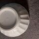 White earthenware bowl with decorative flowers