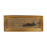 Painting depicting a maritime landscape