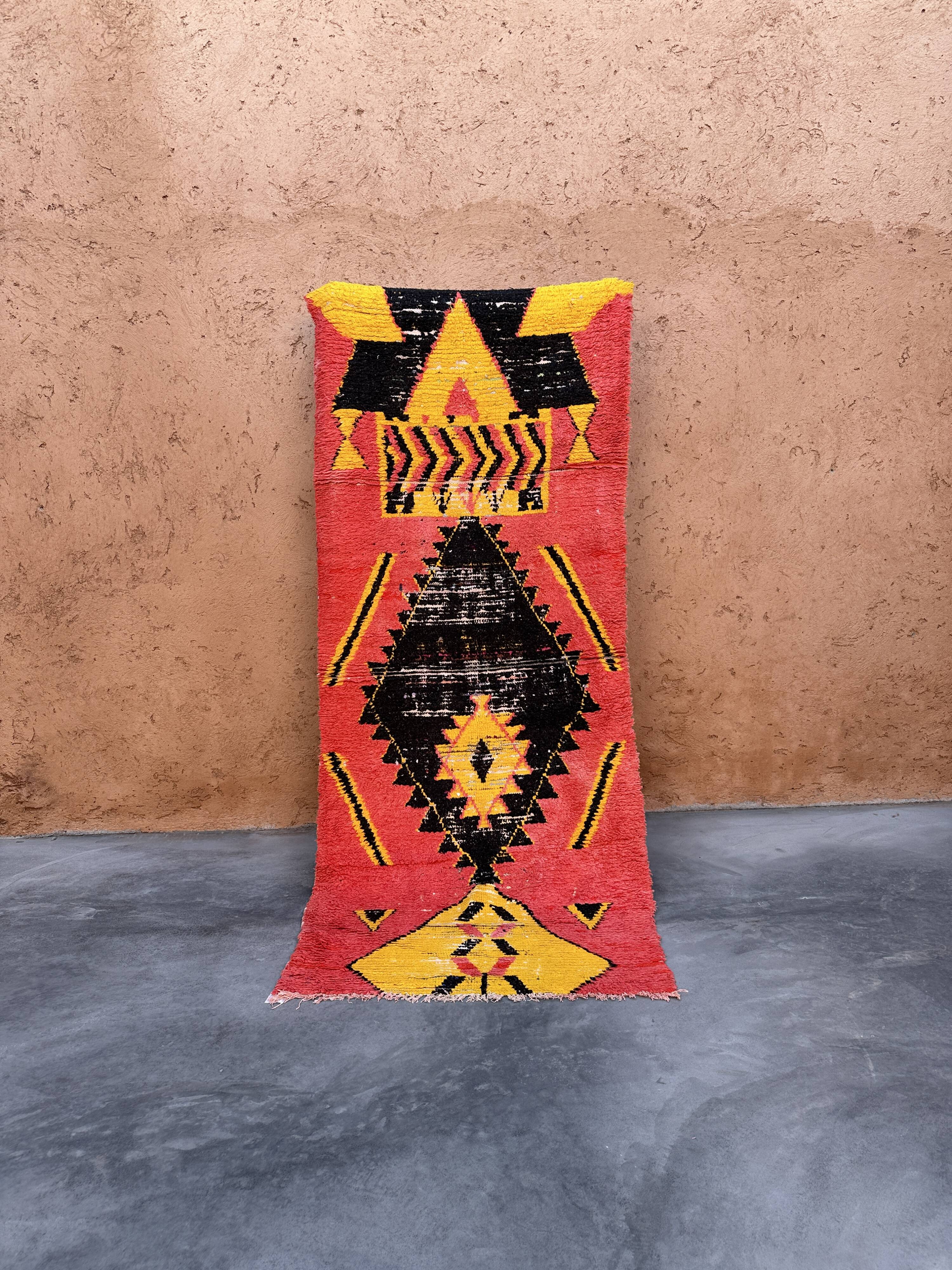 Moroccan Boujad rug pink - 107 x 267 cm