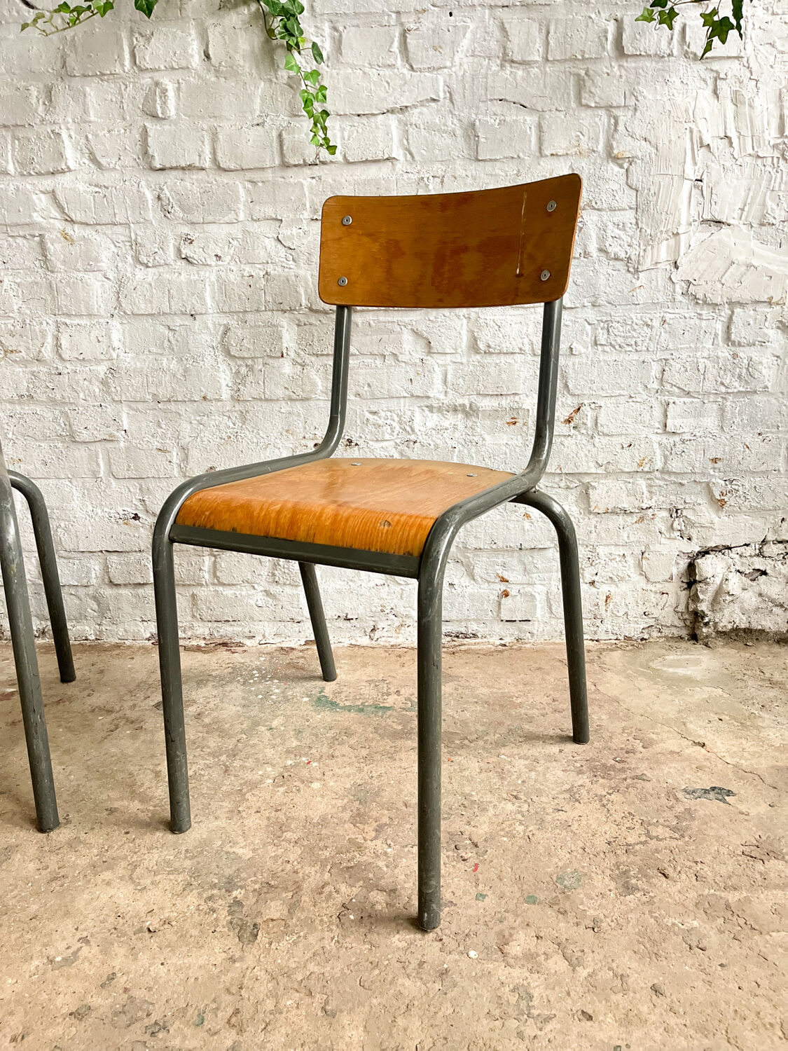 Pair of Mullca school chairs adult size