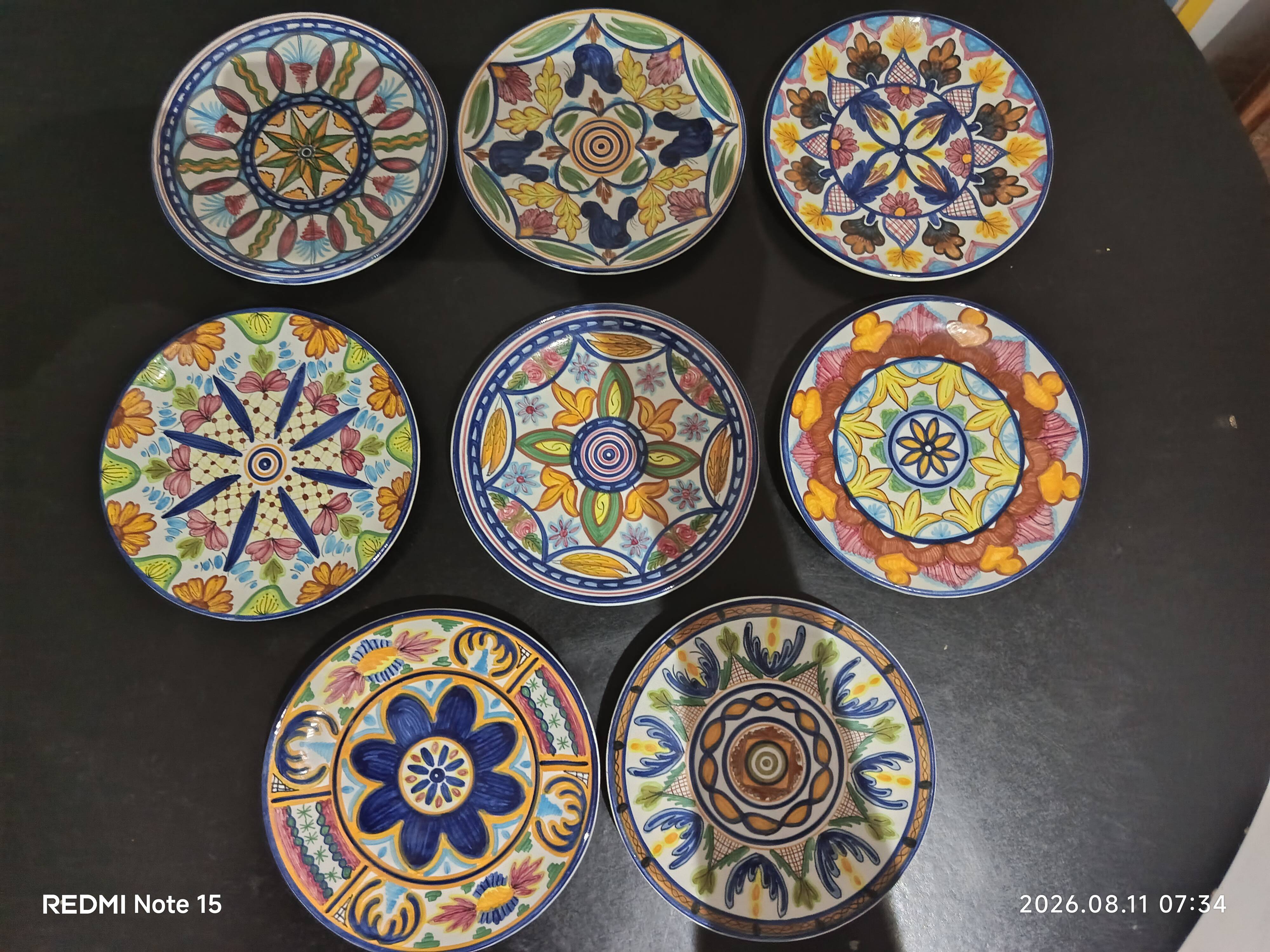 8 handmade ceramic dessert plates J.Arzo