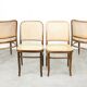 Chaises vintage n°811 en bois courbé, lot de 4
