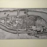 Carte historique de l'Ile de la cité à Paris en 1754