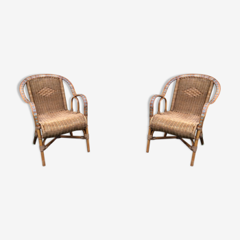 Pair of rattan chairs