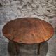 Table à abattants ancienne en chêne français, table à manger ronde, vers 1880–1920