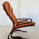 Vintage Scandinavian cognac lounge chair by Oddvin Rykken