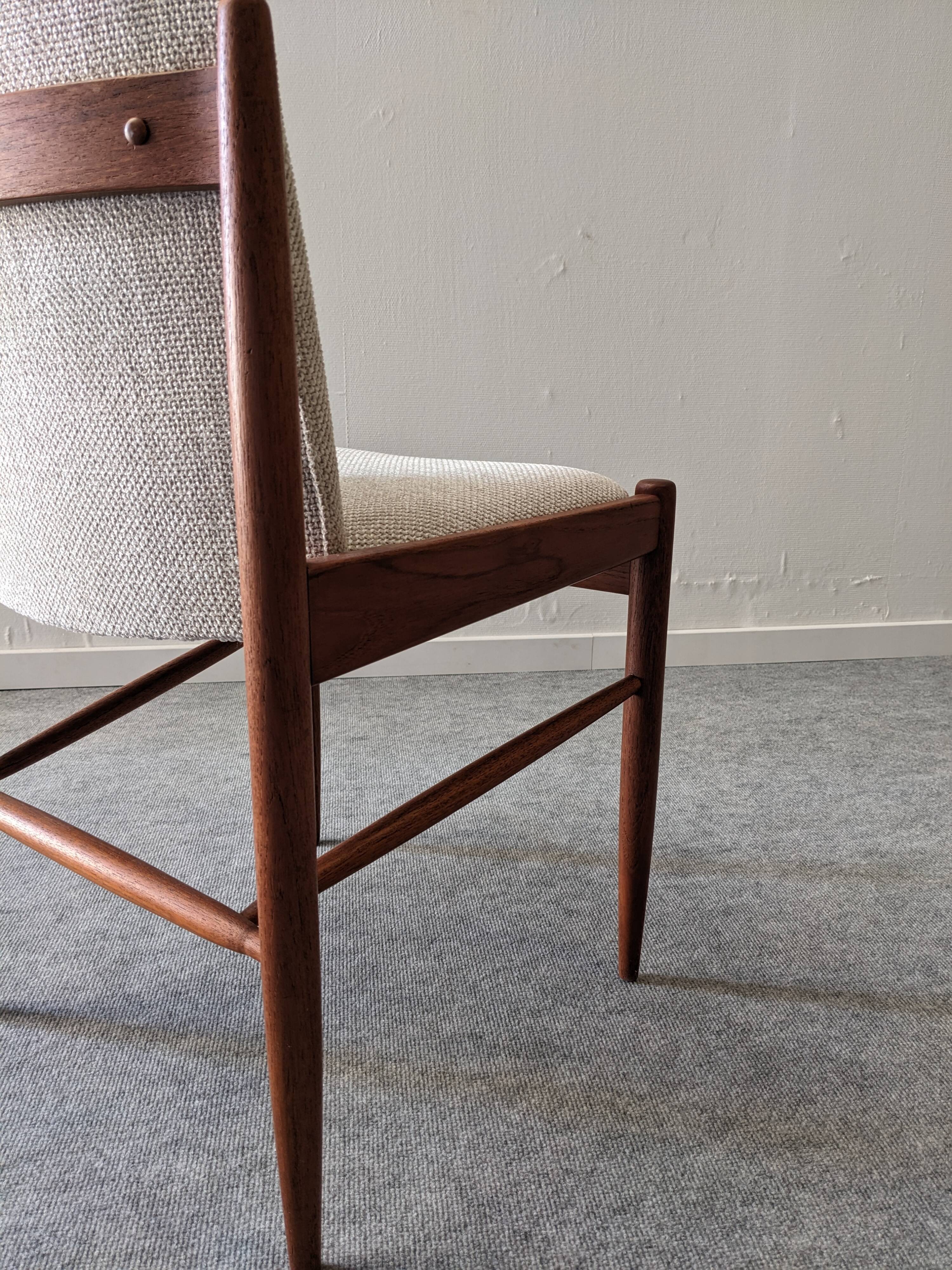 Set of 4 Scandinavian teak chairs, Denmark circa 1960.