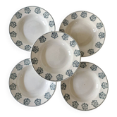 5 deep plates, Sarreguemines, René model