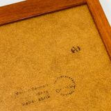 Danish wall mirror by Jacob Hermann & Per Lütken and Holmegaard glass vase, 1960s.