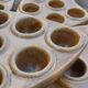 Set of 6 dishes/pans/snail pans, in Digoin Crespots sandstone - Vintage