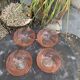 Lot de 4 coupelles en verre rose et torsadé rosaline vereco france vintage 1960/70