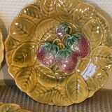 Set of 8 dessert plates in Sarreguemines barbotine