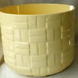 Cache pot en faience effet paille tressee chatelain france