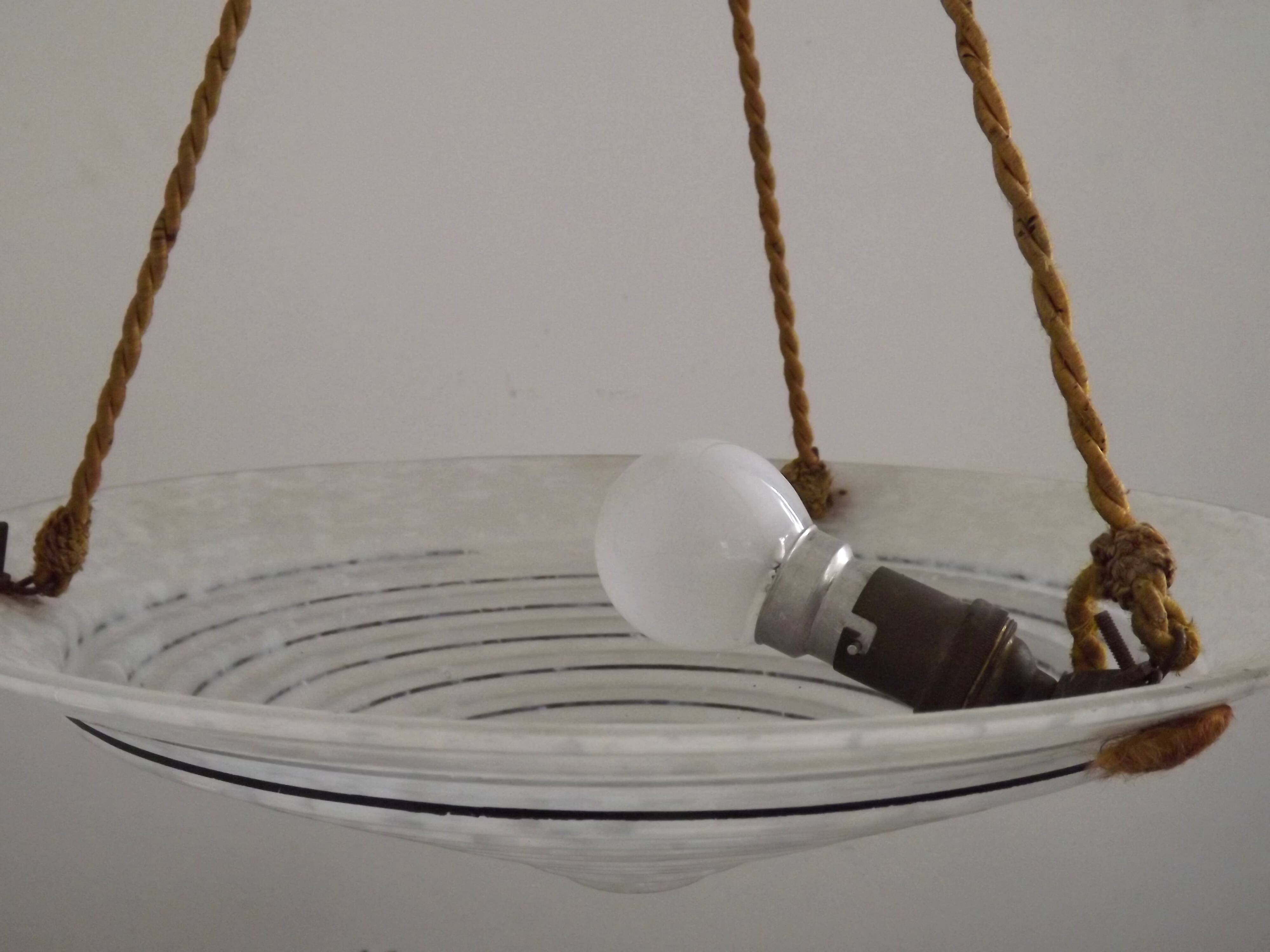 French Vintage Art Deco Style Hanging Ceiling Light – Clichy Glass Shade