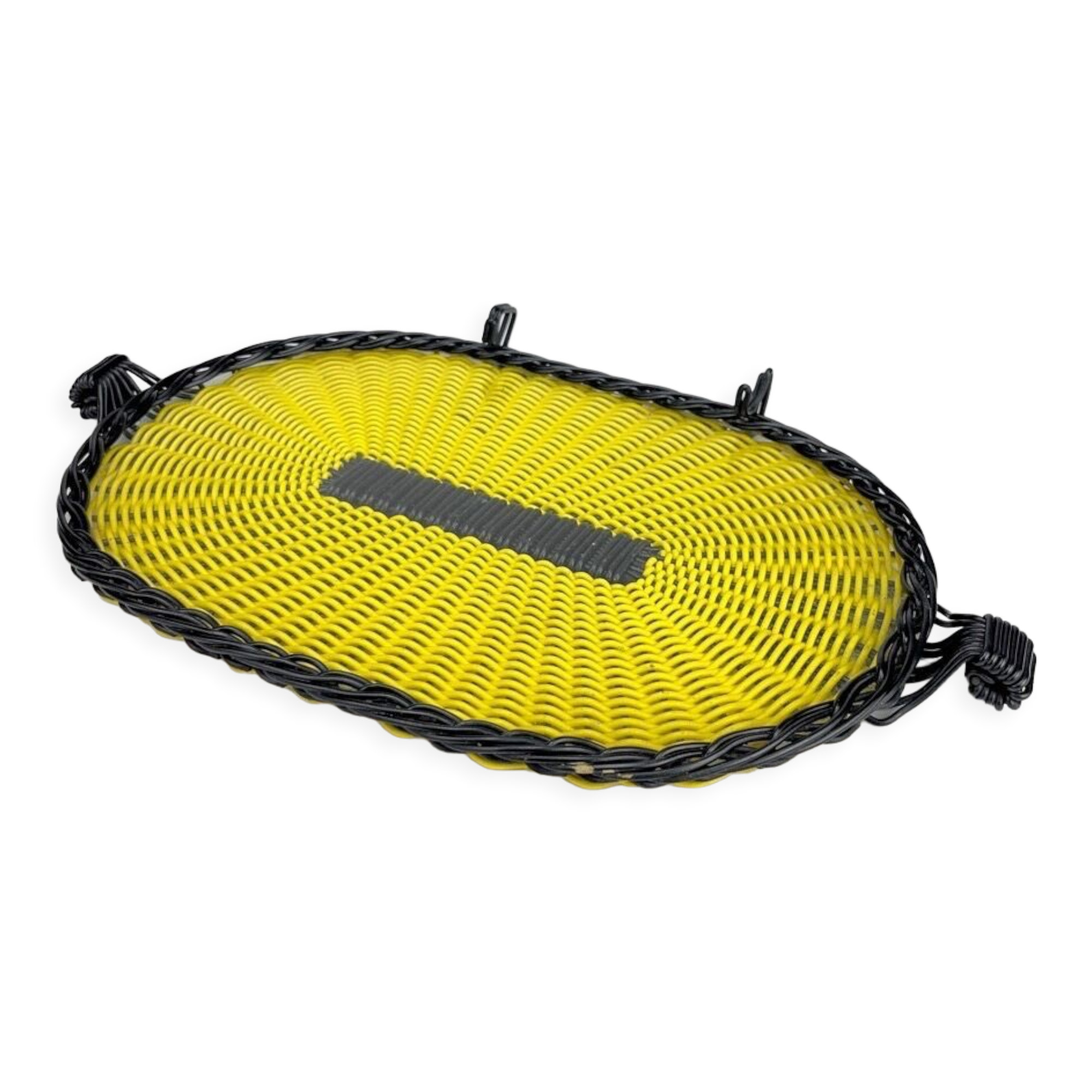 Serving tray glass and threads scoubidou 50s